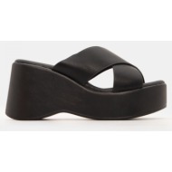  πλατφόρμες με χιαστί λουράκια - μαύρο