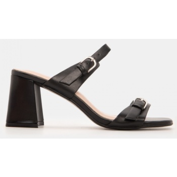 mules με διπλά λουράκια - μαύρο σε προσφορά