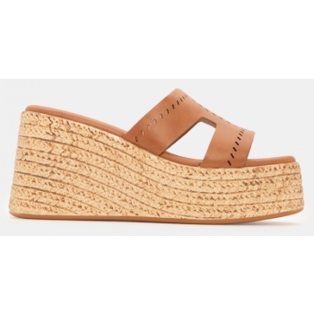 πλατφόρμες με φαρδιά φάσα - κάμελ σε προσφορά