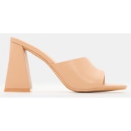  mules με φαρδιά φάσα - μπεζ