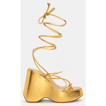 πλατφόρμες lace up - χρυσό σε προσφορά