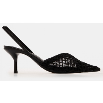 γόβες με πλεκτό σχέδιο - μαύρο σε προσφορά