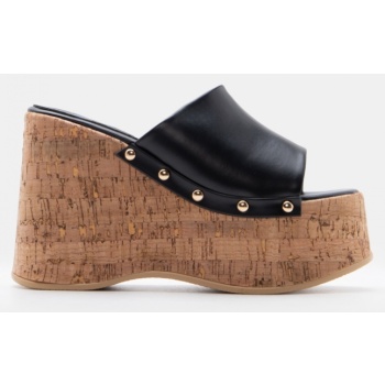 clogs με φαρδιά φάσα - μαύρο σε προσφορά