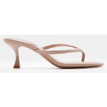 mules kitten heels - μπεζ-σκούρο σε προσφορά