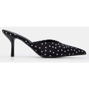 mules μυτερά - άσπρο+μαύρο σε προσφορά