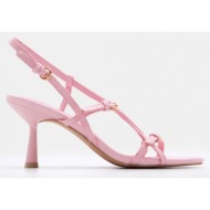  πέδιλα με λουράκια & τόκες - ροζ