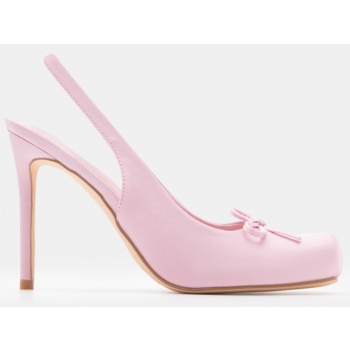 γόβες με διακοσμητικό φιόγκο - ροζ σε προσφορά