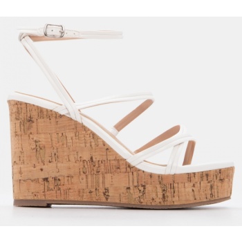 πλατφόρμες με λουράκια & μπαρέτα - λευκό σε προσφορά