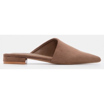 mules μυτερά μονόχρωμα - μπεζ-σκούρο σε προσφορά