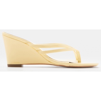 mules wedge με λουράκια - κίτρινο σε προσφορά