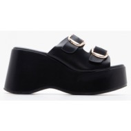  πλατφόρμες με διπλές τόκες - μαύρο