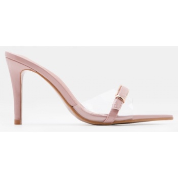 mules με διαφανή φάσα & διακοσμητικό σε προσφορά