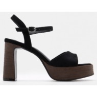  πλατφόρμες με φάσα & τόκα - μαύρο