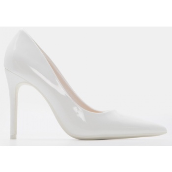 γόβες μυτερές μονόχρωμες - λευκό σε προσφορά