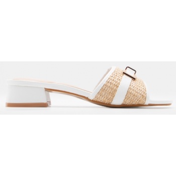 mules με διακοσμητική αγκράφα - λευκό σε προσφορά