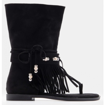 flat σανδάλια με κρόσσια & φερμουάρ  σε προσφορά