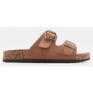  luigi design - σανδάλια flatform με διπλές τόκες - κάμελ