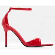  luigi design - πέδιλα μυτερά με μπαρέτα - κόκκινο-λουστρίνι