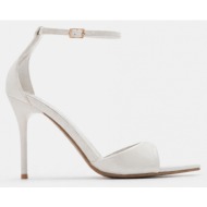  luigi design - πέδιλα μυτερά με μπαρέτα - λευκό-λουστρίνι