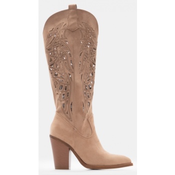 μπότες cowboy μυτερές με διάτρητο σε προσφορά