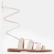  luigi design - flat σανδάλια gladiator - μπεζ