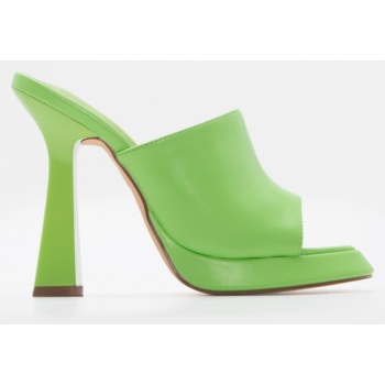 mules με φάσα & τακούνι - λαχανί σε προσφορά