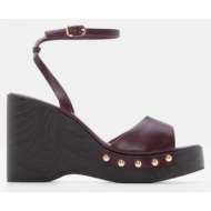  πλατφόρμα clogs με μπαρέτα - μπορντό