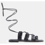  luigi design - flat σανδάλια gladiator - μαύρο