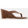 mules wedge μονόχρωμες - μπεζ-σκούρο