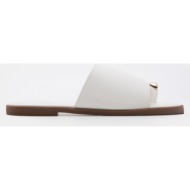  luigi design - flat σανδάλια με μεταλλική λεπτομέρεια & strass - λευκό