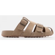  σανδάλια flatform με διπλές τόκες - μπεζ-σκούρο