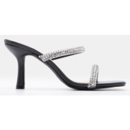  luigi design - mules με λουράκια από strass - μαύρο