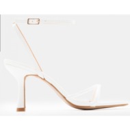  luigi design - πέδιλα με χιαστί μπαρέτα - λευκό-λουστρίνι