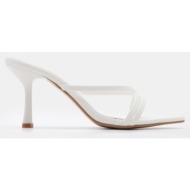  luigi design - mules μυτερά με χιαστί λουράκια - λευκό