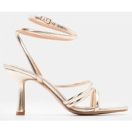  luigi design - πέδιλα με χιαστί μπαρέτα & λουράκια - χρυσό