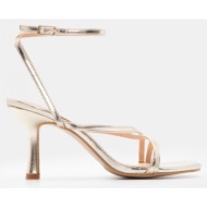  luigi design - πέδιλα με χιαστί λουράκια & μπαρέτα - χρυσό