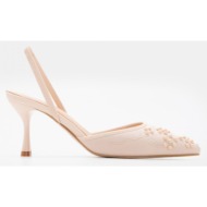  γόβες μυτερές με διακοσμητικές χάντρες - μπεζ