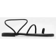  luigi design - flat σανδάλια με λουράκια από strass - μαύρο