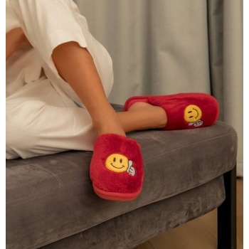 παντόφλες γούνινες emoji - κόκκινο σε προσφορά