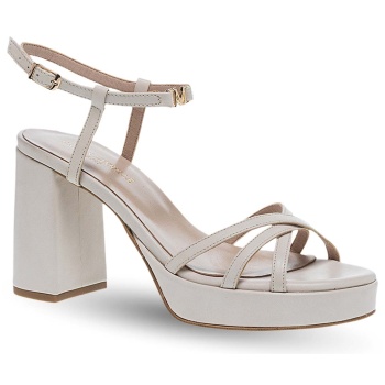 γυναικεία δερμάτινα πέδιλα με τακούνι