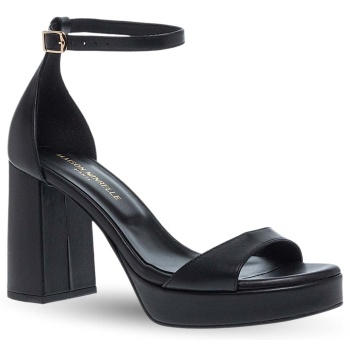 γυναικεία δερμάτινα πέδιλα με τακούνι