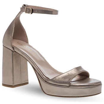 γυναικεία δερμάτινα πέδιλα με τακούνι