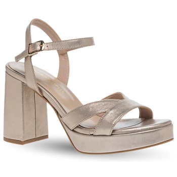 γυναικεία δερμάτινα πέδιλα με τακούνι