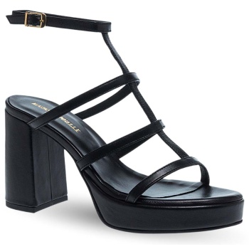 γυναικεία δερμάτινα πέδιλα με τακούνι