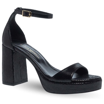 γυναικεία δερμάτινα πέδιλα με τακούνι