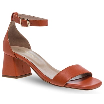 γυναικεία δερμάτινα πέδιλα με τακούνι