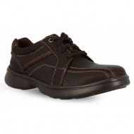  ανδρικά δερμάτινα sneaker clarks 26153326 bradley walk - καφέ