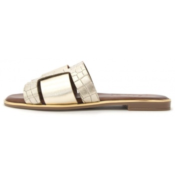 leather croco flat sandals women bacali σε προσφορά