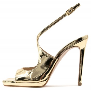 metallic leather high heel sandals