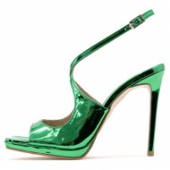  metallic leather high heel sandals women kotris